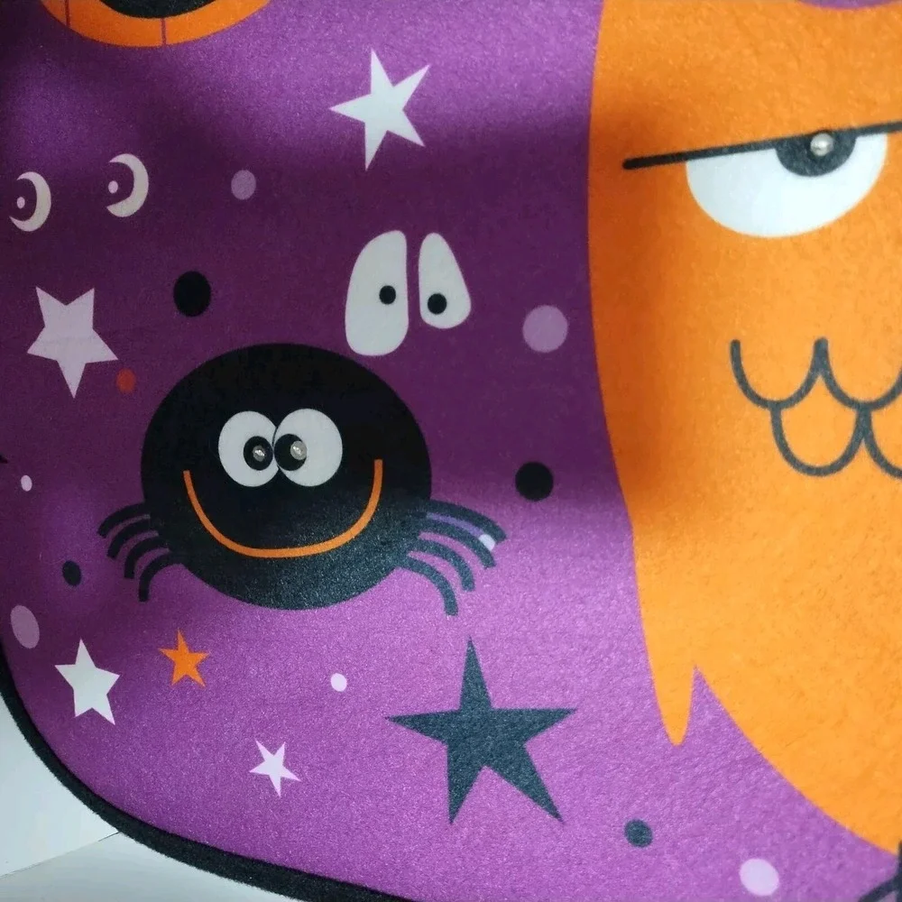 Halloween Door Mat Light Up Screaming Indoor Outdoor Rug Bats Pumpkin Owl Purple